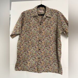 Pineapple Juice RARE Vintage Hawaiian Men’s Shirt Large Short Sleeve Button Up